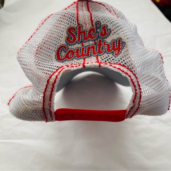 Jason Aldean She’s Country Embroidered Distressed Adjustable‎ Trucker Hat - Picture 4 of 8